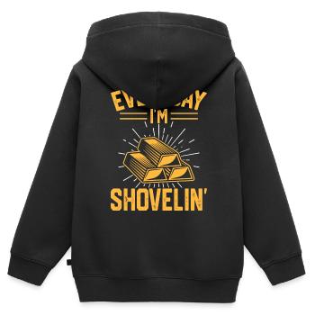 gold panning gold panner gold prospector gold prospector - Kids Premium Organic Zip-up Hoodie - black - Back - AI Model Kid Male (0cm)