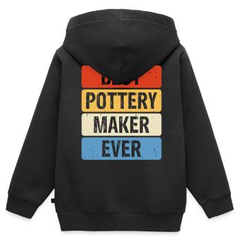 Töpfern Töpferei Töpfer - Kinder Premium Organic Zip Hoodie - Schwarz - Hinten - AI Model Kid Male (0cm)