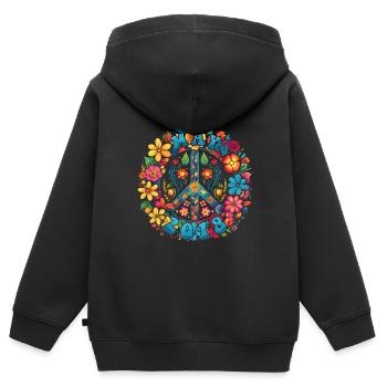 Flower Power Hippie Birthday - May 2018 - Kids Premium Organic Zip-up Hoodie - black - Back - AI Model Kid Male (0cm)