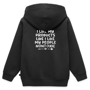 Kosmetikerin - Kinder Premium Organic Zip Hoodie - Schwarz - Hinten - AI Model Kid Male (0cm)