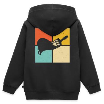 Pinsel Maler Künstler - Kinder Premium Organic Zip Hoodie - Schwarz - Hinten - AI Model Kid Male (0cm)
