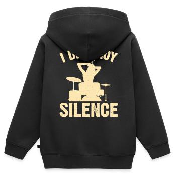 Batterie Batteur Batteur - Sweat Premium à capuche zippé enfant bio - noir - Dos - AI Model Kid Male (0cm)