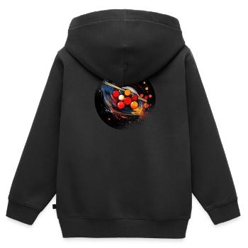 Jeu de snooker Table de snooker Boules de snooker vintage - Sweat Premium à capuche zippé enfant bio - noir - Dos - AI Model Kid Male (0cm)