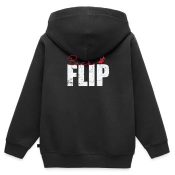 Backflip Skifahren - Kinder Premium Organic Zip Hoodie - Schwarz - Hinten - AI Model Kid Male (0cm)