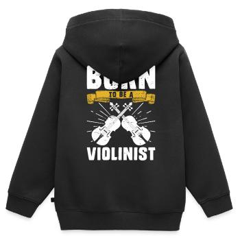 Violine Violinist - Kinder Premium Organic Zip Hoodie - Schwarz - Hinten - AI Model Kid Male (0cm)