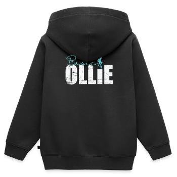 Basic Ollie Skateboard - Kinder Premium Organic Zip Hoodie - Schwarz - Hinten - AI Model Kid Male (0cm)