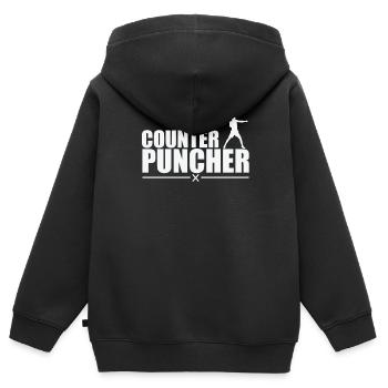 Counter Puncher Boxen - Kinder Premium Organic Zip Hoodie - Schwarz - Hinten - AI Model Kid Male (0cm)