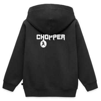 Chopper Frisbee - Kinder Premium Organic Zip Hoodie - Schwarz - Hinten - AI Model Kid Male (0cm)