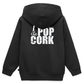 The Pop Cork Golf - Kinder Premium Organic Zip Hoodie - Schwarz - Hinten - AI Model Kid Male (0cm)