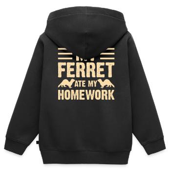 Frettchen - Kinder Premium Organic Zip Hoodie - Schwarz - Hinten - AI Model Kid Male (0cm)