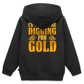 gold panning gold panner gold prospector gold prospector - Kids Premium Organic Zip-up Hoodie - black - Back - AI Model Kid Male (0cm)