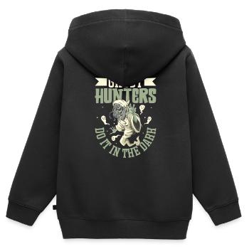Chasser les fantômes la nuit - chasseurs de fantômes - Sweat Premium à capuche zippé enfant bio - noir - Dos - AI Model Kid Male (0cm)