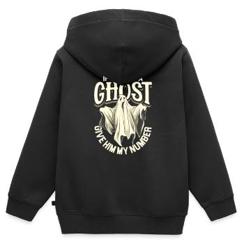 Si vous voyez un fantôme - SOS Fantômes - Sweat Premium à capuche zippé enfant bio - noir - Dos - AI Model Kid Male (0cm)
