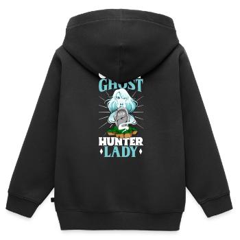 Crazy Ghostbusters Lady - Kids Premium Organic Zip-up Hoodie - black - Back - AI Model Kid Male (0cm)