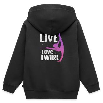 Baton Twirling - Kinder Premium Organic Zip Hoodie - Schwarz - Hinten - AI Model Kid Male (0cm)