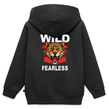 Jaguar - Kinder Premium Organic Zip Hoodie - Schwarz - Hinten - AI Model Kid Male (0cm)