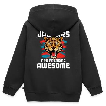 Jaguar - Kinder Premium Organic Zip Hoodie - Schwarz - Hinten - AI Model Kid Male (0cm)