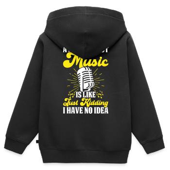 Chanteur chanteur - Sweat Premium à capuche zippé enfant bio - noir - Dos - AI Model Kid Male (0cm)