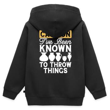 Töpfern Töpferei Töpfer - Kinder Premium Organic Zip Hoodie - Schwarz - Hinten - AI Model Kid Male (0cm)