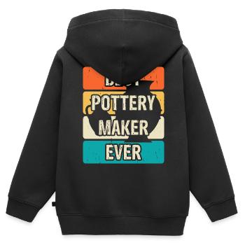 Töpfern Töpferei Töpfer - Kinder Premium Organic Zip Hoodie - Schwarz - Hinten - AI Model Kid Male (0cm)