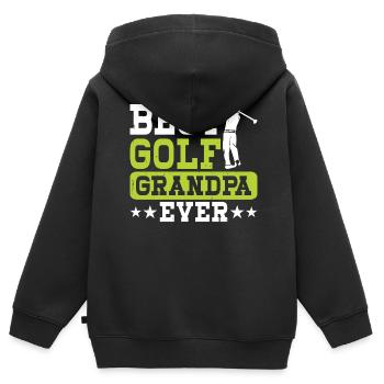 Golf Golfer Opa - Kinder Premium Organic Zip Hoodie - Schwarz - Hinten - AI Model Kid Male (0cm)