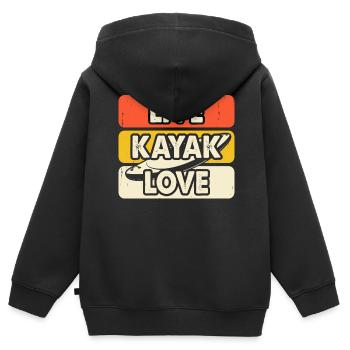 Kajak Kajakfahrer Kajaker - Kinder Premium Organic Zip Hoodie - Schwarz - Hinten - AI Model Kid Male (0cm)