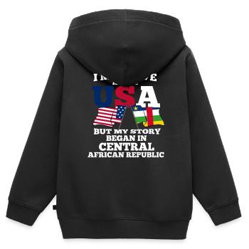 Zentral Afrikanische Republik Usa - Kinder Premium Organic Zip Hoodie - Schwarz - Hinten - AI Model Kid Male (0cm)