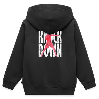 Knock Down Boxen - Kinder Premium Organic Zip Hoodie - Schwarz - Hinten - AI Model Kid Male (0cm)