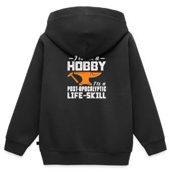 Blacksmith Schiede Anvil Cutler Gift - Kids Premium Organic Zip-up Hoodie - black - Back - AI Model Kid Male (0cm)