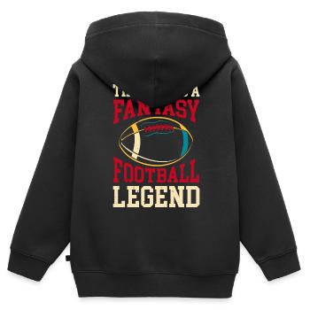 Fantasy Football - Kinder Premium Organic Zip Hoodie - Schwarz - Hinten - AI Model Kid Male (0cm)