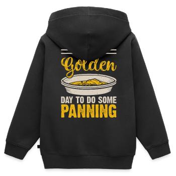 gold panning gold panner gold prospector gold prospector - Kids Premium Organic Zip-up Hoodie - black - Back - AI Model Kid Male (0cm)