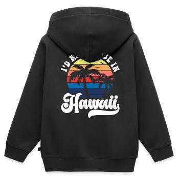 Hawaii - Kinder Premium Organic Zip Hoodie - Schwarz - Hinten - AI Model Kid Male (0cm)