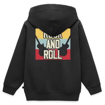 Rock and roll - Sweat Premium à capuche zippé enfant bio - noir - Dos - AI Model Kid Male (0cm)