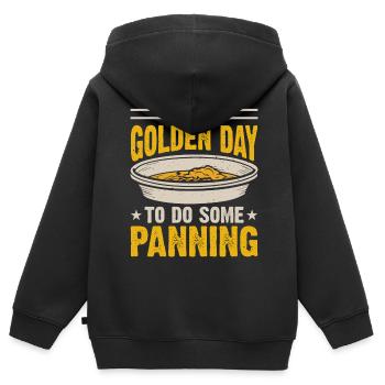 gold panning gold panner gold prospector gold prospector - Kids Premium Organic Zip-up Hoodie - black - Back - AI Model Kid Male (0cm)