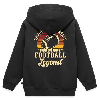 Fantasy Football - Kinder Premium Organic Zip Hoodie - Schwarz - Hinten - AI Model Kid Male (0cm)