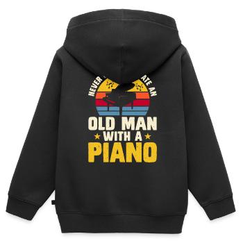 Pianist Piano - Kinder Premium Organic Zip Hoodie - Schwarz - Hinten - AI Model Kid Male (0cm)