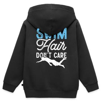 Flotteur de natation - Sweat Premium à capuche zippé enfant bio - noir - Dos - AI Model Kid Male (0cm)