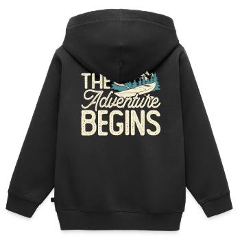 Kajak Kajakfahrer Kajaker - Kinder Premium Organic Zip Hoodie - Schwarz - Hinten - AI Model Kid Male (0cm)