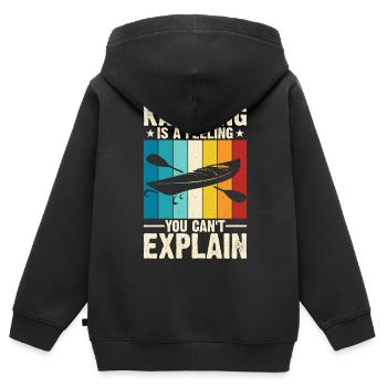 Kajak Kajakfahrer Kajaker - Kinder Premium Organic Zip Hoodie - Schwarz - Hinten - AI Model Kid Male (0cm)