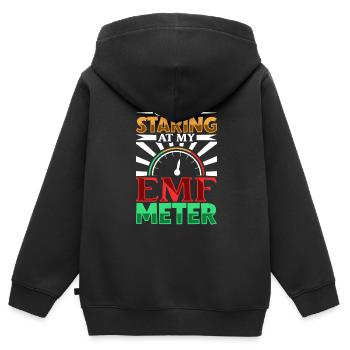 Ne regardez pas mon compteur EMF - Ghostbusters - Sweat Premium à capuche zippé enfant bio - noir - Dos - AI Model Kid Male (0cm)