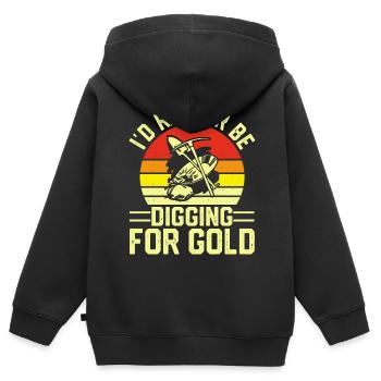 gold panning gold panner gold prospector gold prospector - Kids Premium Organic Zip-up Hoodie - black - Back - AI Model Kid Male (0cm)