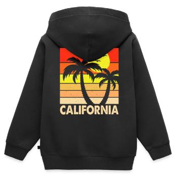Kalifornien - Kinder Premium Organic Zip Hoodie - Schwarz - Hinten - AI Model Kid Male (0cm)