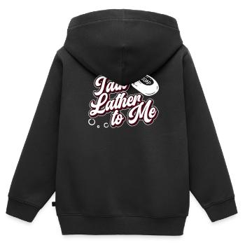 savon fabrication savon savonnière savonnerie savon chaudière - Sweat Premium à capuche zippé enfant bio - noir - Dos - AI Model Kid Male (0cm)