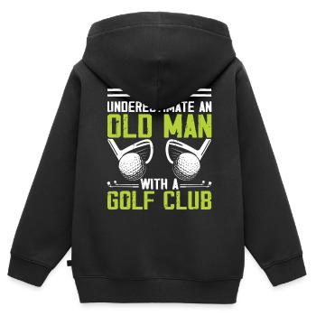 Golf Golfeur - Sweat Premium à capuche zippé enfant bio - noir - Dos - AI Model Kid Male (0cm)
