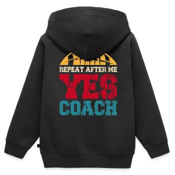 Football - Kinder Premium Organic Zip Hoodie - Schwarz - Hinten - AI Model Kid Male (0cm)