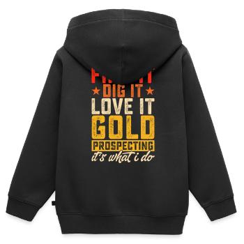 gold panning gold panner gold prospector gold prospector - Kids Premium Organic Zip-up Hoodie - black - Back - AI Model Kid Male (0cm)