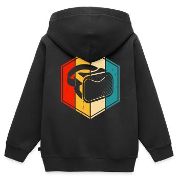 Réalité virtuelle VR - Sweat Premium à capuche zippé enfant bio - noir - Dos - AI Model Kid Male (0cm)