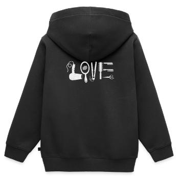 Kosmetikerin - Kinder Premium Organic Zip Hoodie - Schwarz - Hinten - AI Model Kid Male (0cm)