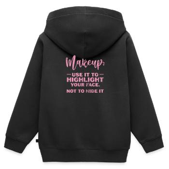Kosmetikerin - Kinder Premium Organic Zip Hoodie - Schwarz - Hinten - AI Model Kid Male (0cm)