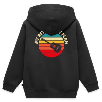 Violine Violinist - Kinder Premium Organic Zip Hoodie - Schwarz - Hinten - AI Model Kid Male (0cm)